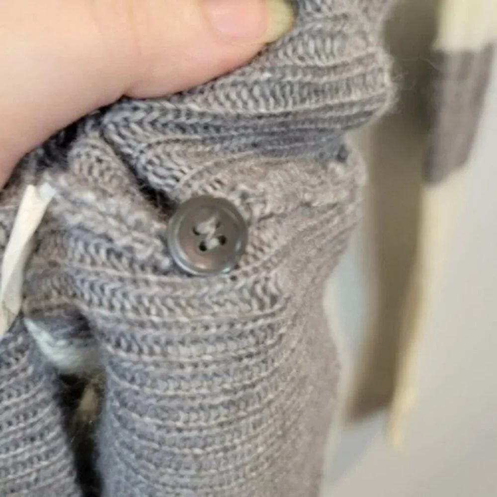 J. Crew Striped Wool Mohair Boat Neck Sweater Gray White